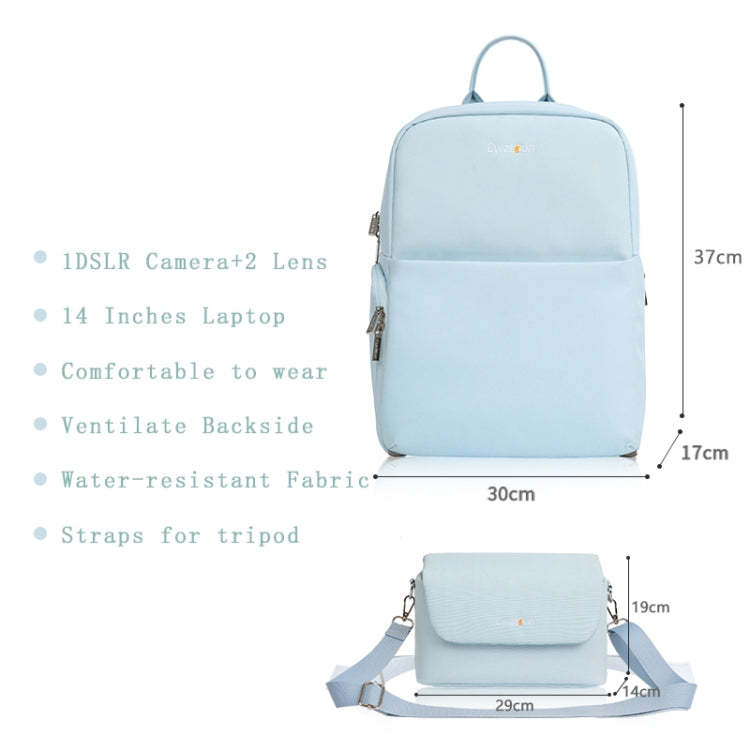 Cwatcun D75 Camera Backpacks Large Shockproof Cameras Lens Bags, Size:37 x 30 x 17cm(Blue) - free shipping - PMC TechLife - Order now!