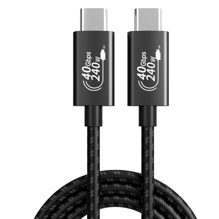 PD240W 40Gbps Dual Type-C USB4 Compatible Fast Charging Data Cable, Length:0.5m(Black) - USB-C & Type-C Cable by PMC TechLife | Online Shopping South Africa | PMC TechLife | Buy Now Pay Later Mobicred