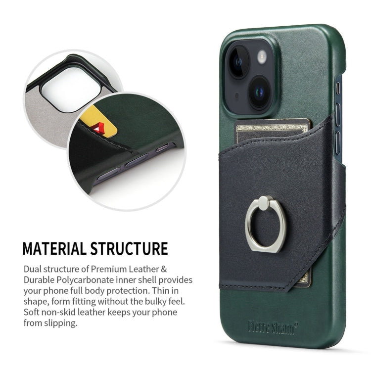 For iPhone 14 Plus Fierre Shann Oil Wax Texture Genuine Leather Back Case (Black) - iPhone 14 Plus Cases by FIERRE SHANN | Online Shopping South Africa | PMC TechLife | Buy Now Pay Later Mobicred