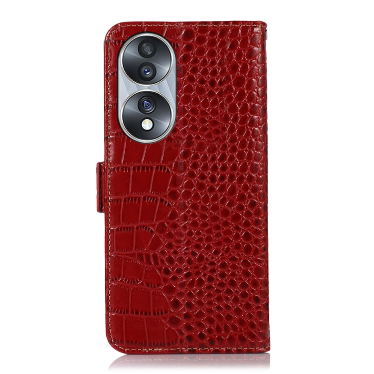 For Honor 70 Crocodile Top Layer Cowhide Leather Phone Case(Red) - Honor Cases by PMC TechLife | Online Shopping South Africa | PMC TechLife | Buy Now Pay Later Mobicred