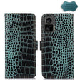 For Motorola Edge 30 Lite / Edge 30 Neo Crocodile Top Layer Cowhide Leather Phone Case(Green) - Motorola Cases by PMC TechLife | Online Shopping South Africa | PMC TechLife | Buy Now Pay Later Mobicred