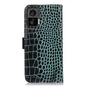 For Motorola Edge 30 Lite / Edge 30 Neo Crocodile Top Layer Cowhide Leather Phone Case(Green)