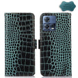 For Motorola Moto S30 Pro Crocodile Top Layer Cowhide Leather Phone Case(Green) - Motorola Cases by PMC TechLife | Online Shopping South Africa | PMC TechLife | Buy Now Pay Later Mobicred