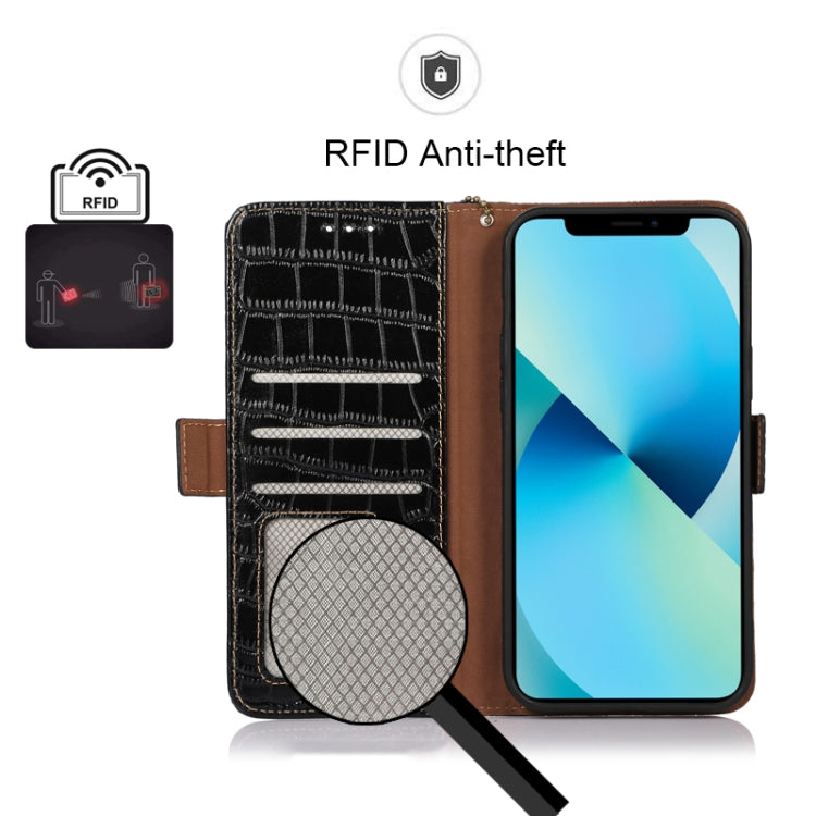 For Sony Xperia 5 IV Crocodile Top Layer Cowhide Leather Phone Case(Black) - Sony Cases by PMC TechLife | Online Shopping South Africa | PMC TechLife | Buy Now Pay Later Mobicred