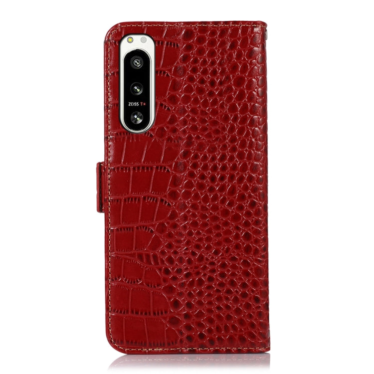 For Sony Xperia 5 IV Crocodile Top Layer Cowhide Leather Phone Case(Red) - Sony Cases by PMC TechLife | Online Shopping South Africa | PMC TechLife | Buy Now Pay Later Mobicred