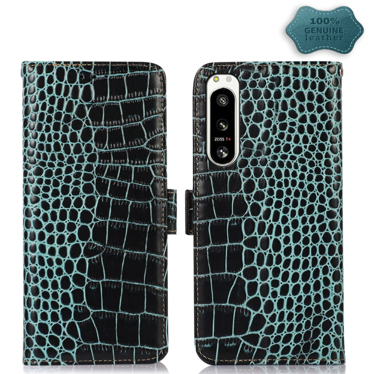 For Sony Xperia 5 IV Crocodile Top Layer Cowhide Leather Phone Case(Green) - free shipping - PMC TechLife - Order now!
