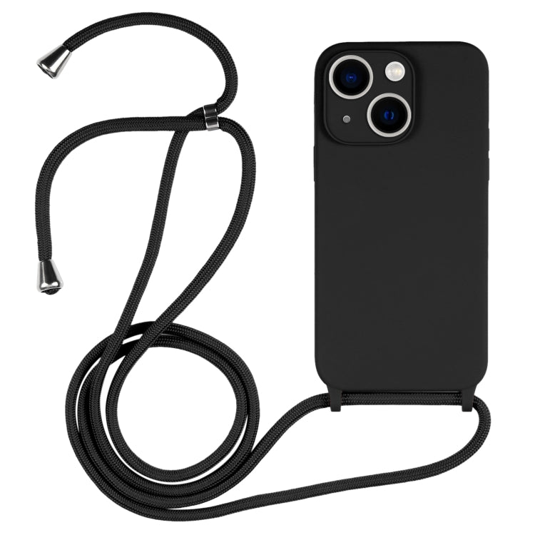 For iPhone 13 Crossbody Lanyard Liquid Silicone Case(Black) - iPhone 13 Cases by PMC TechLife | Online Shopping South Africa | PMC TechLife