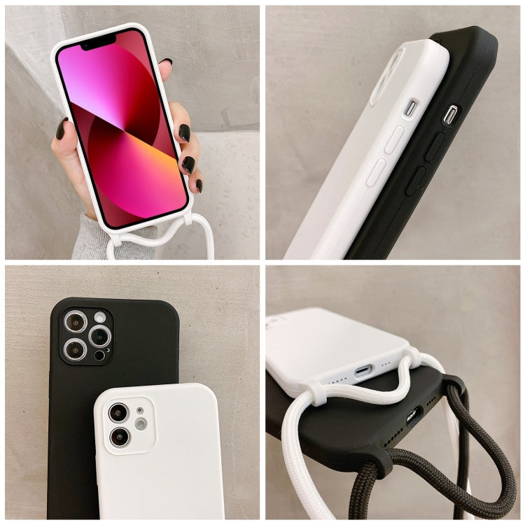 For iPhone 13 Crossbody Lanyard Liquid Silicone Case(Black) - iPhone 13 Cases by PMC TechLife | Online Shopping South Africa | PMC TechLife