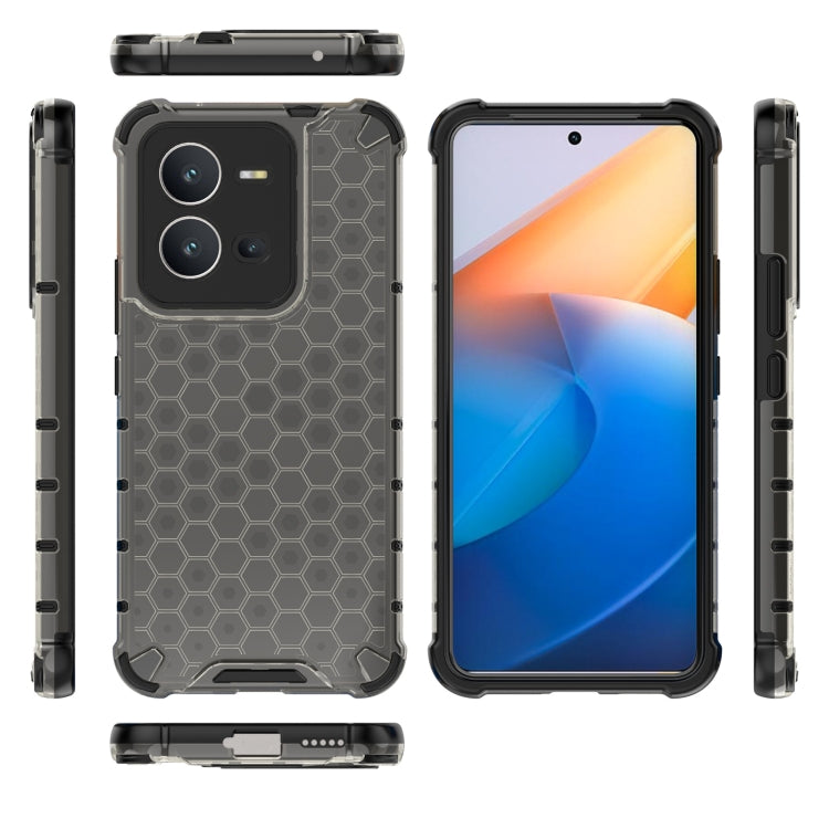 For vivo V25 5G / X80 Lite 5G Honeycomb Phone Case(Black) - vivo Cases by PMC TechLife | Online Shopping South Africa | PMC TechLife | Buy Now Pay Later Mobicred