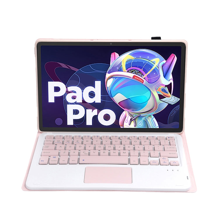 AM18-A Bluetooth Keyboard Leather Case with Touchpad For Lenovo XiaoXin Pad Pro 2022 11.2 inch(Pink) - Lenovo Keyboard by PMC TechLife | Online Shopping South Africa | PMC TechLife