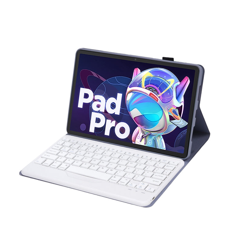 AM18-B Bluetooth Keyboard Leather Case For Lenovo XiaoXin Pad Pro 2022 11.2 inch(Blue) - Lenovo Keyboard by PMC TechLife | Online Shopping South Africa | PMC TechLife | Buy Now Pay Later Mobicred