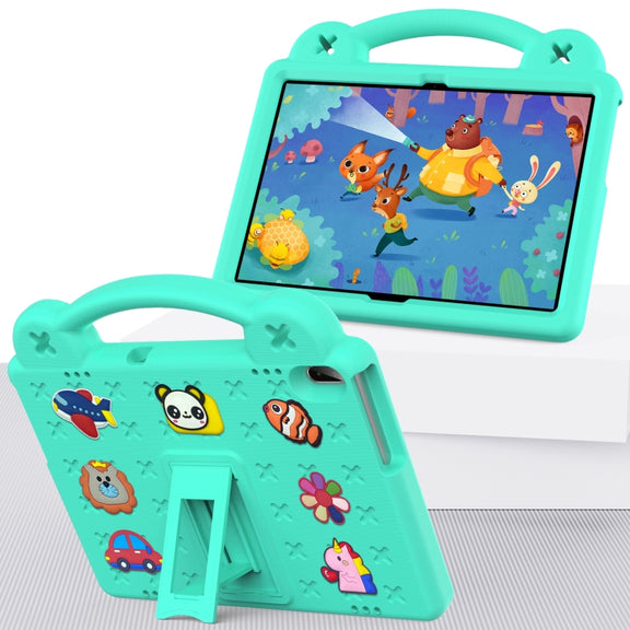 For Lenovo Tab M10 X605 / X505 / Tab P10 X705 Handle Kickstand Children EVA Shockproof Tablet Case(Mint Green)