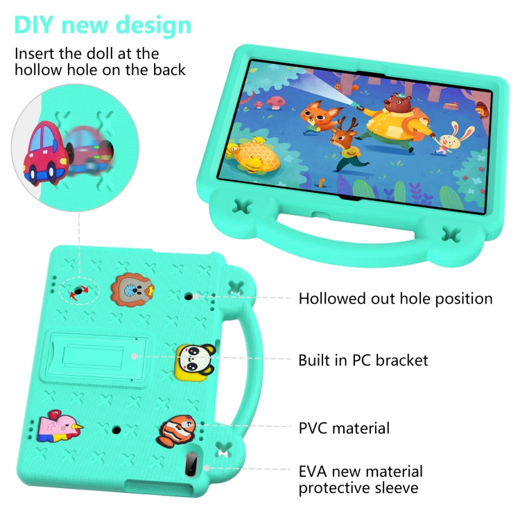 For Lenovo Tab M10 X605 / X505 / Tab P10 X705 Handle Kickstand Children EVA Shockproof Tablet Case(Mint Green)