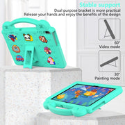 For Lenovo Tab M10 X605 / X505 / Tab P10 X705 Handle Kickstand Children EVA Shockproof Tablet Case(Mint Green)