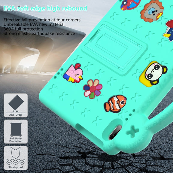 For Lenovo Tab M10 X605 / X505 / Tab P10 X705 Handle Kickstand Children EVA Shockproof Tablet Case(Mint Green)