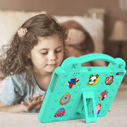 For Lenovo Tab M10 X605 / X505 / Tab P10 X705 Handle Kickstand Children EVA Shockproof Tablet Case(Mint Green)