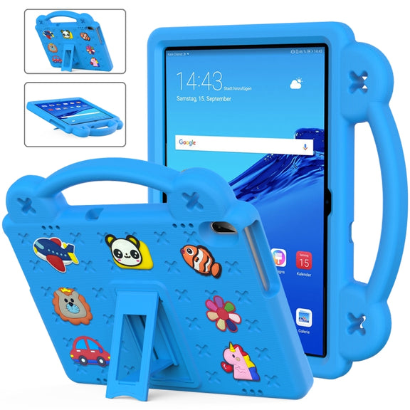 For Huawei MediaPad T5 10.1 Handle Kickstand Children EVA Shockproof Tablet Case(Sky Blue)