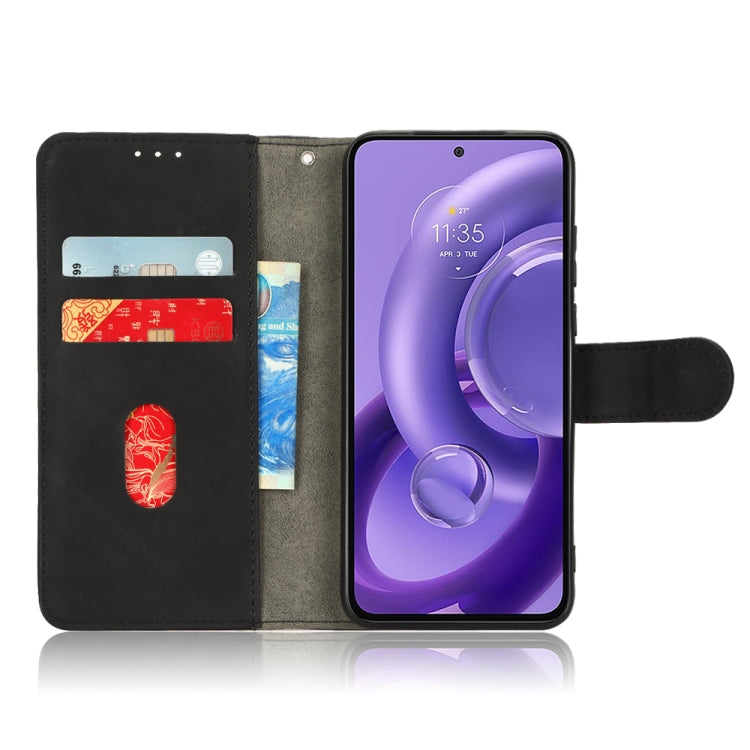 For Motorola Edge 30 Lite / Edge 30 Neo Skin Feel Magnetic Flip Leather Phone Case(Black) - Motorola Cases by PMC TechLife | Online Shopping South Africa | PMC TechLife | Buy Now Pay Later Mobicred