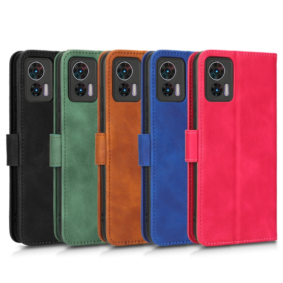 For Motorola Edge 30 Lite / Edge 30 Neo Skin Feel Magnetic Flip Leather Phone Case(Black)