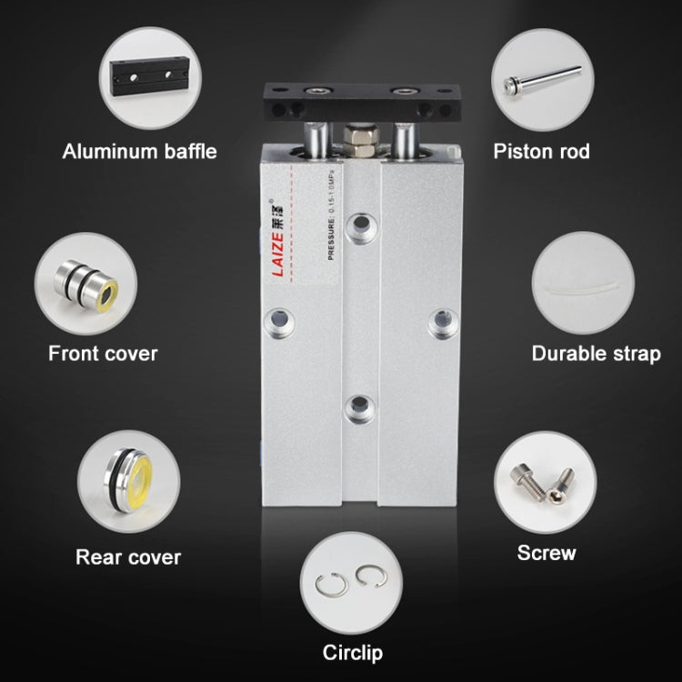 TN20x80 TN Series Double Rod Double Shaft Cylinder - Inflatable Pump by PMC TechLife | Online Shopping South Africa | PMC TechLife