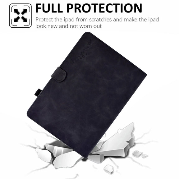 For Amazon Kindle Fire 7 2022 Embossed Smile Flip Tablet Leather Case(Black)