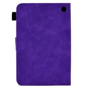 For Amazon Kindle Fire 7 2022 Embossed Smile Flip Tablet Leather Case(Purple)