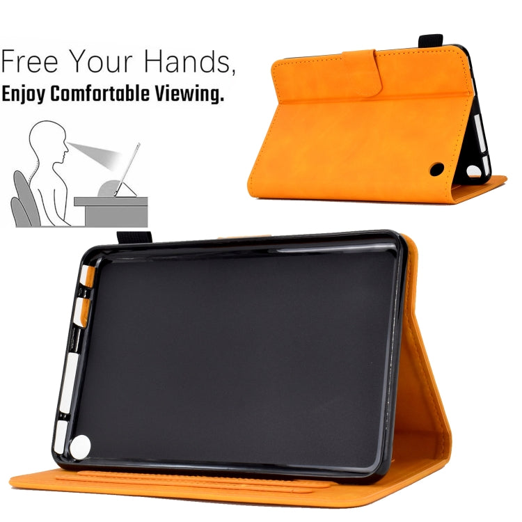 For Amazon Kindle Fire 7 2022 Embossed Smile Flip Tablet Leather Case(Khaki) - Amazon by PMC TechLife | Online Shopping South Africa | PMC TechLife | Buy Now Pay Later Mobicred