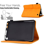 For Amazon Kindle Fire 7 2022 Embossed Smile Flip Tablet Leather Case(Khaki)