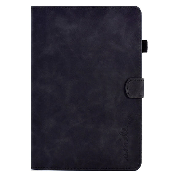 For Amazon Kindle Fire HD 8 2022 / 2020 Embossed Smile Flip Tablet Leather Case(Black)