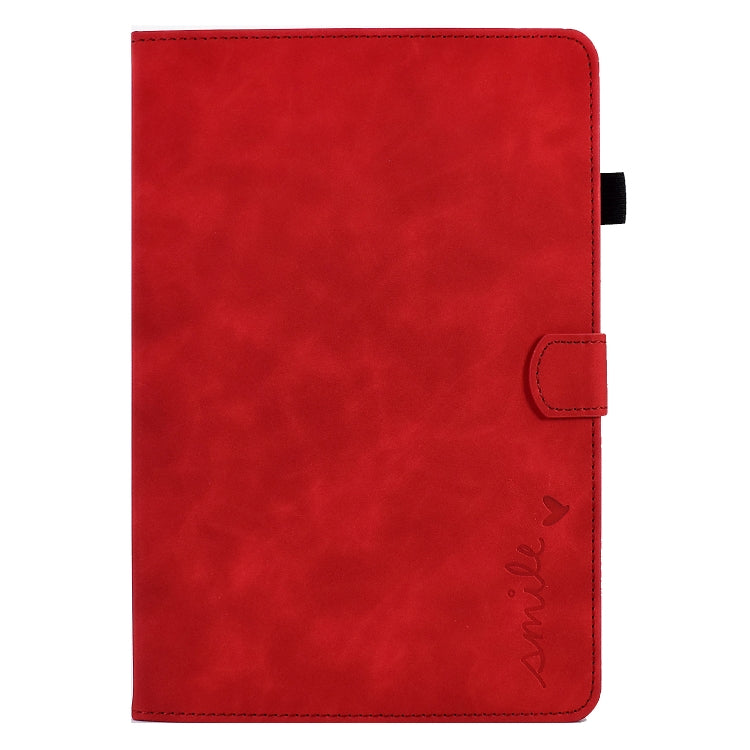 For Amazon Kindle Fire HD 8 2022 / 2020 Embossed Smile Flip Tablet Leather Case(Red)