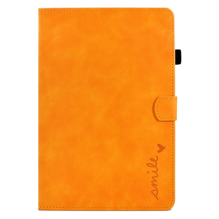 For Amazon Kindle Fire HD 8 2022 / 2020 Embossed Smile Flip Tablet Leather Case(Khaki)