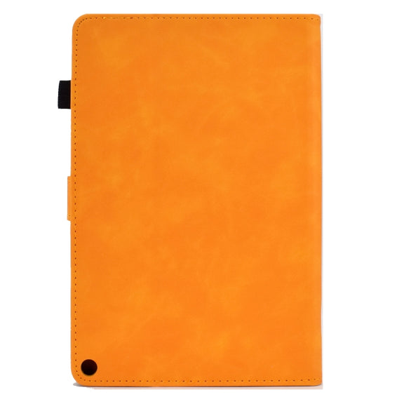 For Amazon Kindle Fire HD 8 2022 / 2020 Embossed Smile Flip Tablet Leather Case(Khaki)