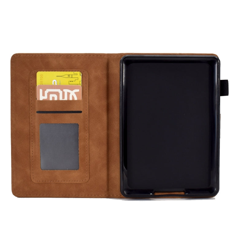 For Amazon Kindle Paperwhite 5 Embossed Smile Flip Tablet Leather Case(Brown)