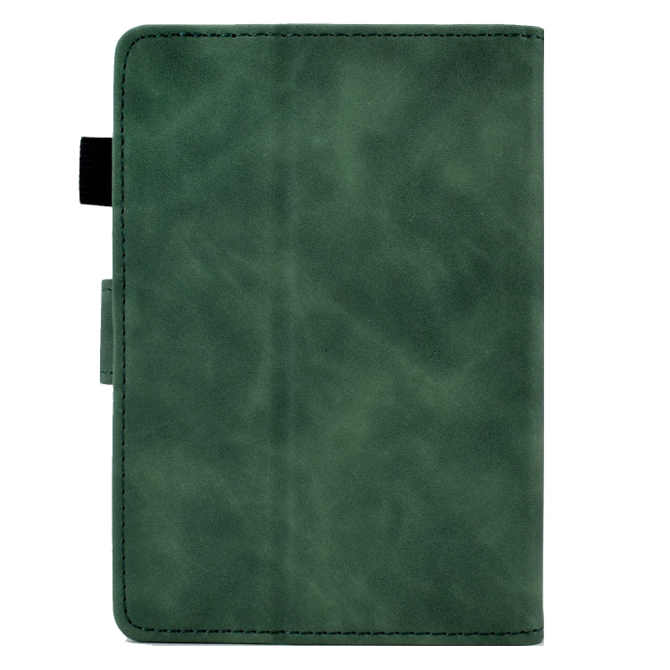 For Amazon Kindle Paperwhite 4/3/2/1 Embossed Smile Flip Tablet Leather Case(Green)