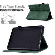 For Amazon Kindle Paperwhite 4/3/2/1 Embossed Smile Flip Tablet Leather Case(Green)
