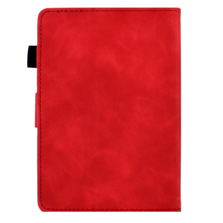 For Amazon Kindle Paperwhite 4/3/2/1 Embossed Smile Flip Tablet Leather Case(Red)
