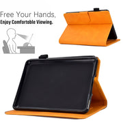 For Amazon Kindle Paperwhite 4/3/2/1 Embossed Smile Flip Tablet Leather Case(Khaki)
