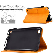 For Amazon Kindle Fire 7 2019/2017/2015 Embossed Smile Flip Tablet Leather Case(Khaki)