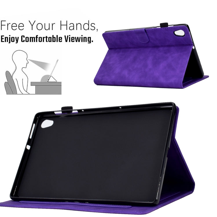 For Lenovo Tab M10 HD Gen 2 Embossed Smile Flip Tablet Leather Case(Purple) - Lenovo by PMC TechLife | Online Shopping South Africa | PMC TechLife | Buy Now Pay Later Mobicred