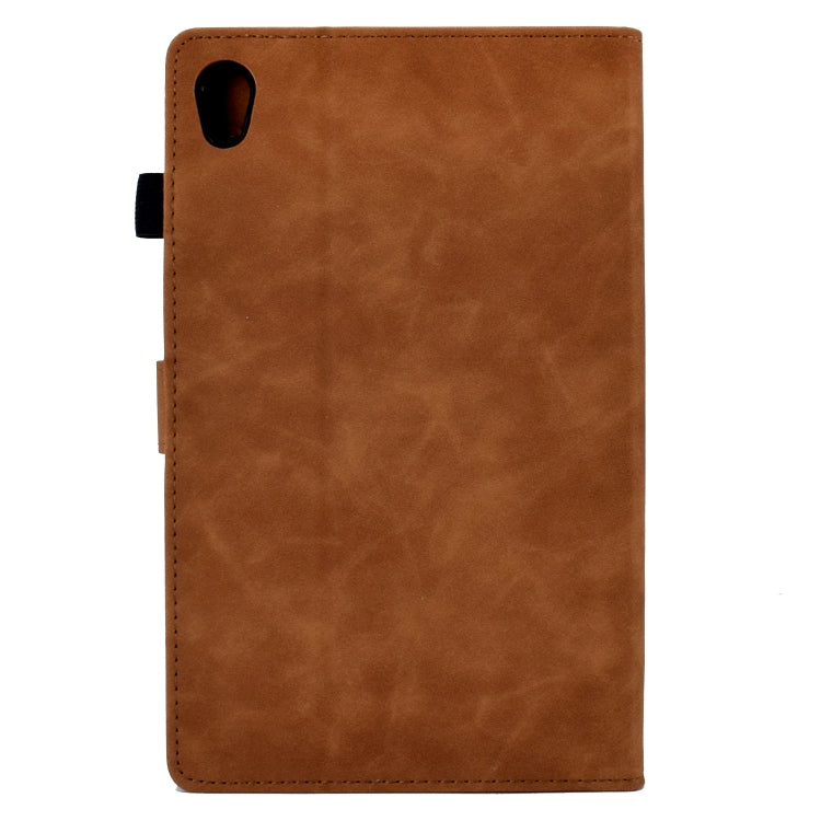 For Lenovo Tab M10 HD Gen 2 Embossed Smile Flip Tablet Leather Case(Brown)