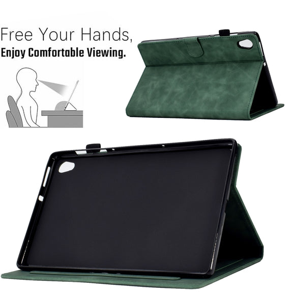 For Lenovo Tab M10 HD Gen 2 Embossed Smile Flip Tablet Leather Case(Green)
