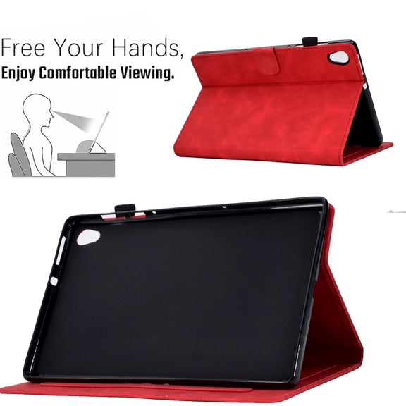 For Lenovo Tab M10 HD Gen 2 Embossed Smile Flip Tablet Leather Case(Red)