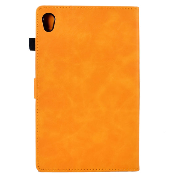 For Lenovo Tab M10 HD Gen 2 Embossed Smile Flip Tablet Leather Case(Khaki)