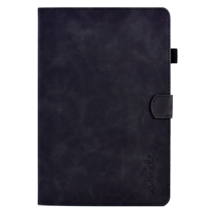 For Lenovo Tab M10 3rd Gen Embossed Smile Flip Tablet Leather Case(Black)
