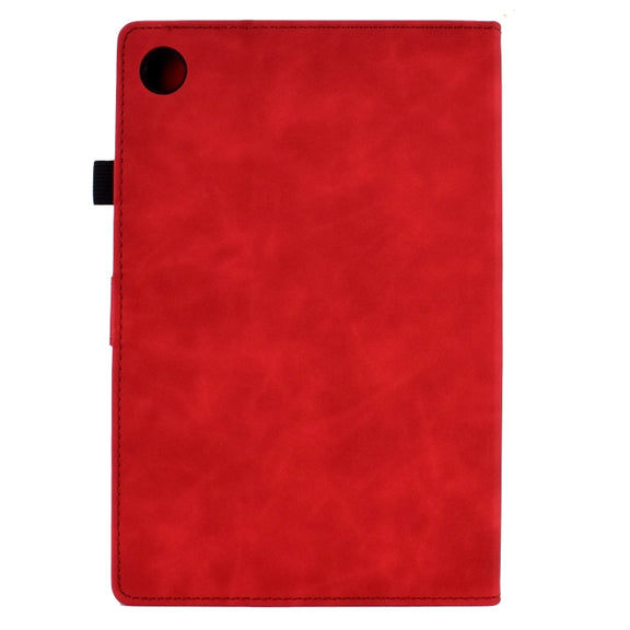 For Lenovo Tab M10 3rd Gen Embossed Smile Flip Tablet Leather Case(Red)