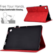 For Lenovo Tab M10 3rd Gen Embossed Smile Flip Tablet Leather Case(Red)
