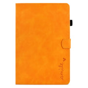 For Lenovo Tab M10 3rd Gen Embossed Smile Flip Tablet Leather Case(Khaki)