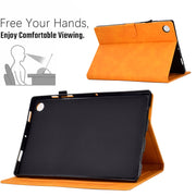 For Lenovo Tab M10 3rd Gen Embossed Smile Flip Tablet Leather Case(Khaki)