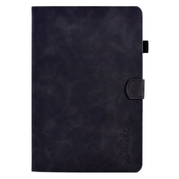 For Lenovo Tab M10 Plus 3rd Gen 10.6 inch Embossed Smile Flip Tablet Leather Case(Black)