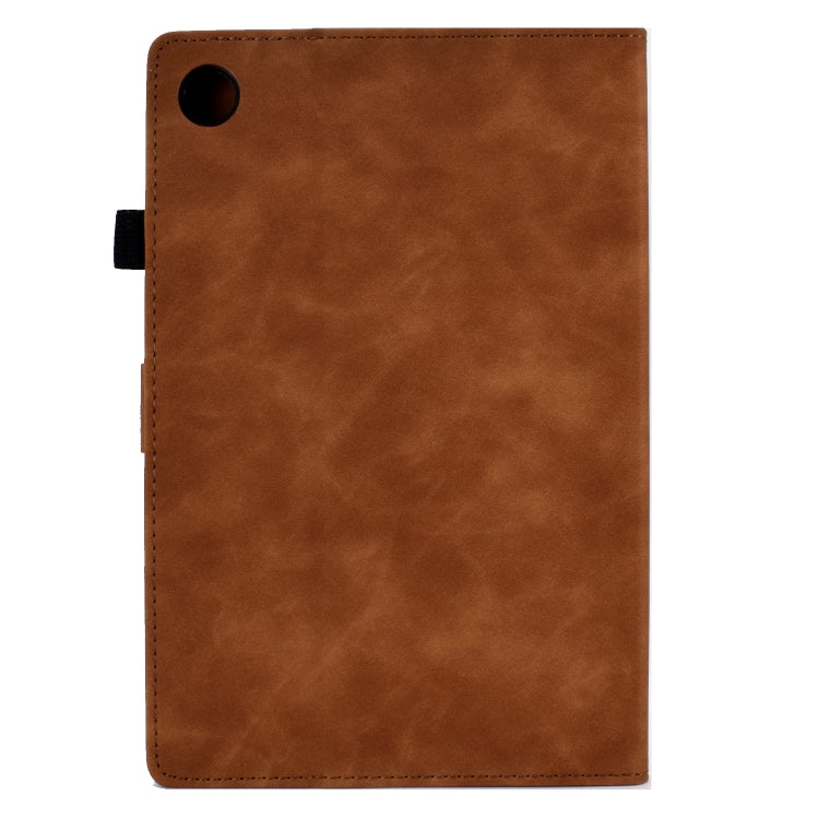 For Lenovo Tab M10 Plus 3rd Gen 10.6 inch Embossed Smile Flip Tablet Leather Case(Brown)